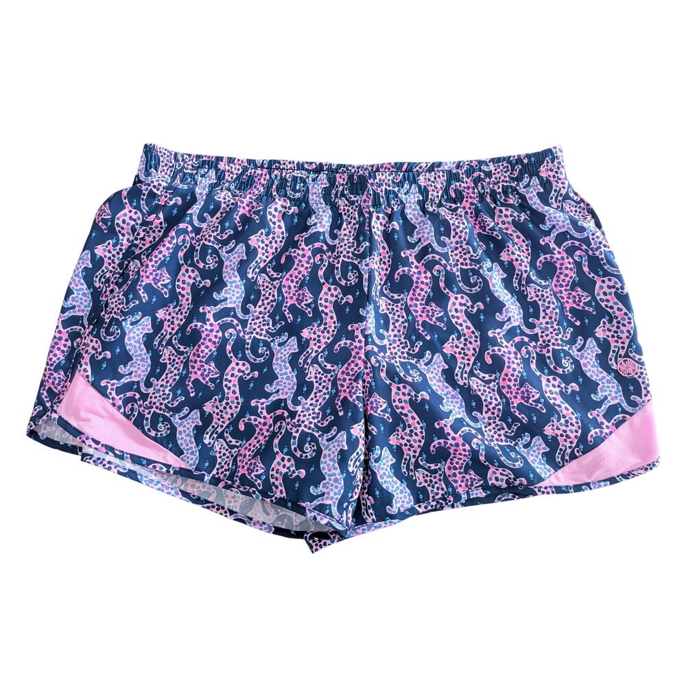 Lilly Pulitzer Ocean Trail Short Oyster Bay Navy Blue Luxletic Size Medium EUC